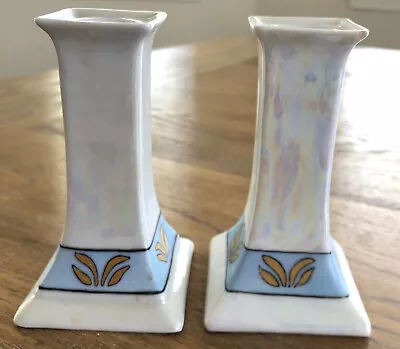 Epiag  Czechoslovakia Iridescent/Lusterware  Candlesticks • $28