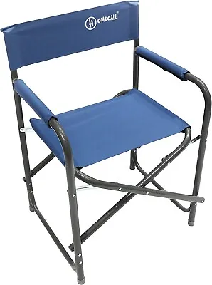 Homecall Steel Folding Camping Director Chair With Polyester Blue (600D) • £34.95