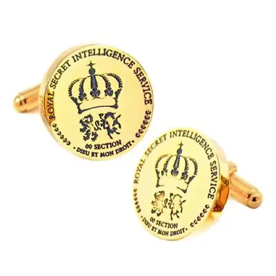 BRITISH SPY CUFFLINKS Royal Secret Intelligence Service GIFT BAG MI6 James Bond • $14.95