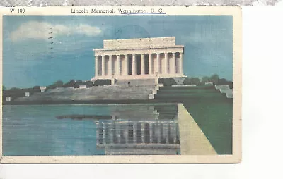 Lincoln Memorial & Reflection   Washington D C  Mailed 1938  Postcard 3137x • $3.75