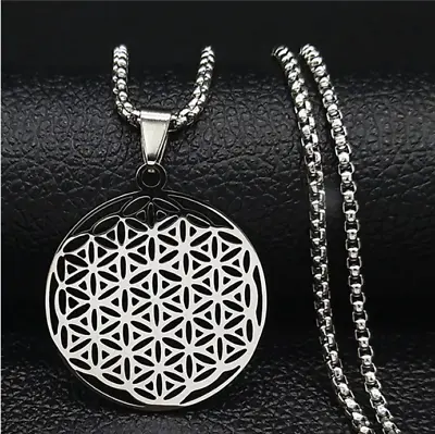 Flower Of Life Silver Gold Necklace Pendant Charm Sacred Geometry Spiritual • $16.99