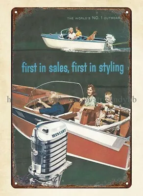 1959 Vintage Mercury Outboards Ads Metal Tin Sign Home Decor Sale • $18.95