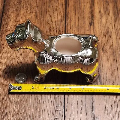 Monopoly Large Silver Metalic Ceramic Planter Display Figurine Dog Large • $14.95