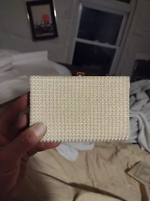 J R Clutch Purse  Faux Plastic Pearl • $21