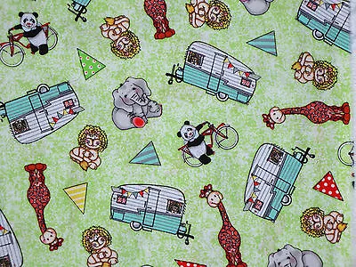 Fat Quarter Bazooples Fabric  Camper  Animals  Trailer  Nursery 100% Cotton  Fq  • $2.99