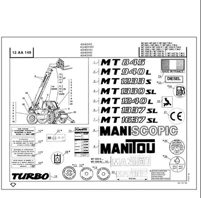 Manitou MT1637SL S2 Parts Catalog • £29.99