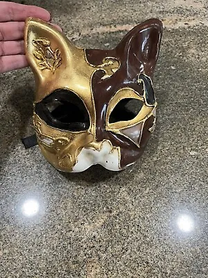 Egalmoda Venetian Cat Mask Hand Pained Made In Italy • $12.99