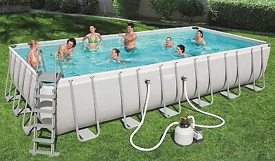 17 In Set Bestway 56475 24 FT (732x366x132cm) Rectangular Pool With Sand Pump • £2999