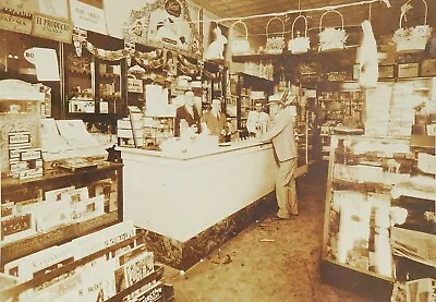 Vintage Antique Photograph Soda Shop Cigars Easter Baskets Magazines Signs • $25