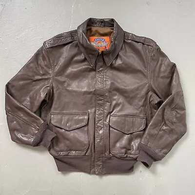 Vintage Cooper A-2 Leather Flight Jacket Bomber Military Made In USA Mens 42 • $179.99