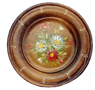 Vintage Wooden Plate Hand Painted  D=28 Cm Wall Decor • £23.57