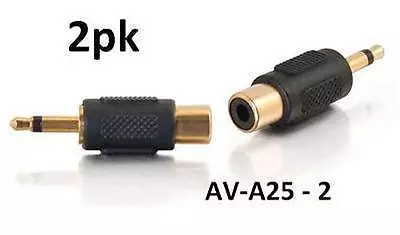 2pk RCA Female Jack To 3.5mm Mono Plug Audio Adapter • $5.10