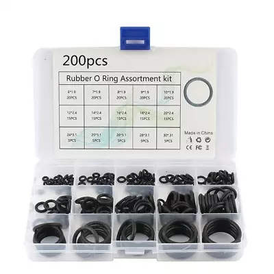 200PCS O-Ring Gasket Kit Rubber Washer Seals Assortment Set Electrical Gasket & • £5.44