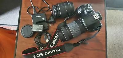 CANON EOS 1100D CAMERA W 75-300MM LENS 18-55MM LENS BATTERY & CHARGER   • $400