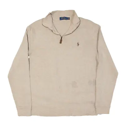 £12.99 • Buy POLO RALPH LAUREN Sweatshirt Beige 1/4 Zip Mens M