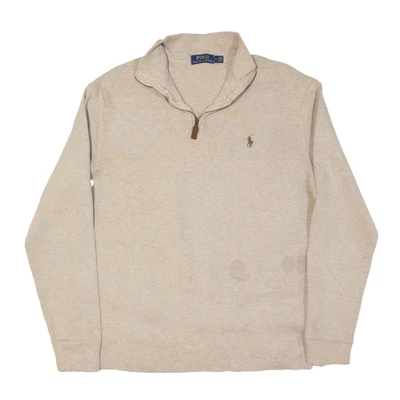 £12.99 • Buy POLO RALPH LAUREN Sweatshirt Beige 1/4 Zip Mens M