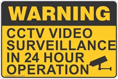 Warning CCTV Video Surveillance In 24 Hour Operation Safety Sign • $15.02