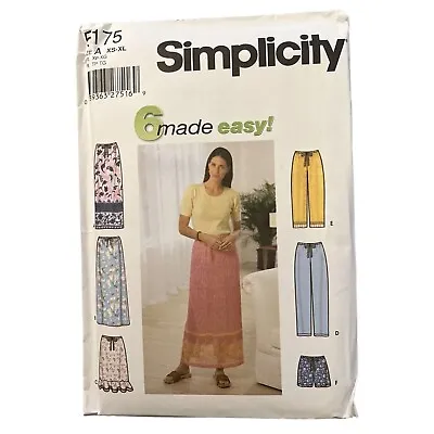 Simplicity 5175 Misses Wide Leg Pants & Maxi Skirt Resort Wear Pattern XS-XL UC • $4.92