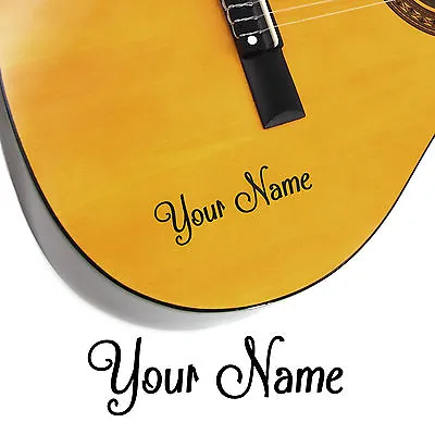 £3.49 • Buy 2 X Guitar Name Stickers - Personalised Acoustic Electric - Shack Style