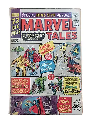Marvel Tales #2 King Size Comic Book 1965 Annual Lee Kirby Ditko FR/GD - GD RAW • $30
