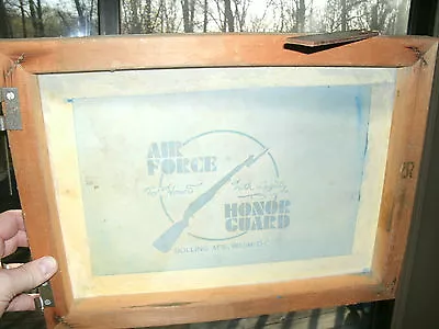 Vintage Air Force Bolling AFB Wash DC. Framed Sign USAF - Screen Printing • $9.99