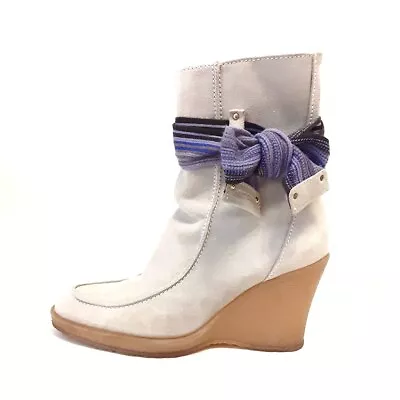 Auth MISSONI - Cream Purple Multi Suede Knit Women's Boots • $95