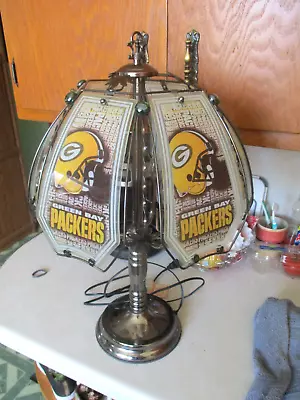 Green Bay Packers 6-glass Panel Touch 3-way Metal Lamp Light6' Cord23h X 14''w • $99.99