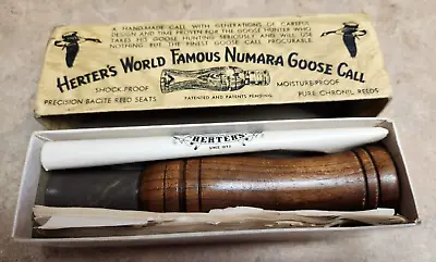 $75 • Buy Vintage #377 Herter’s Famous Numara Goose Call With Original Box & Instructions