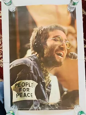 Vintage 1970 John Lennon PACE International Poster 'People For Peace' • $49.95