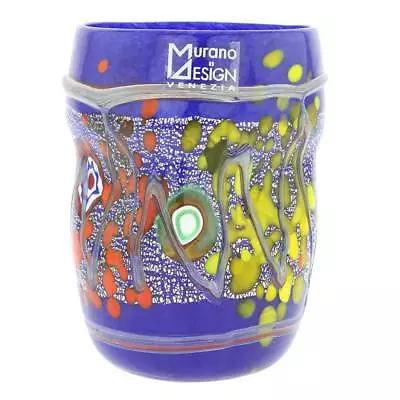 GlassOfVenice Murano Glass Modern Art Tumbler - Blue • $119.95