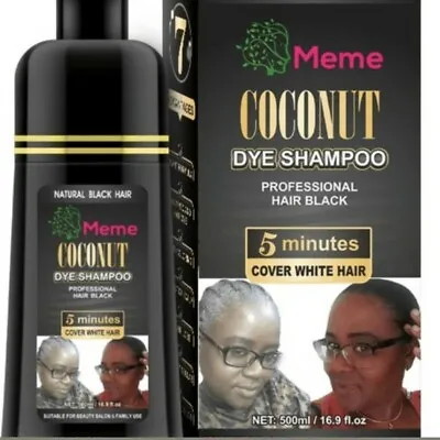 Coconut Black Hair Dye Shampoo-16.9 Fl. Oz No Fade Color With Non-Stick Scalp • $19.69