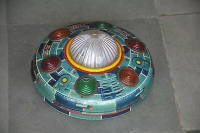 Vintage Litho  X-7  Tina Flying Saucer Battery Tin Toy Collectible • $157.50