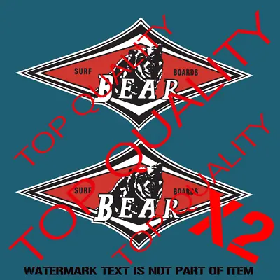 BEAR SURFBOARDS Decal Sticker X2 Vintage Americana Hot Rod Rat Rod Surfing Woody • $5.50