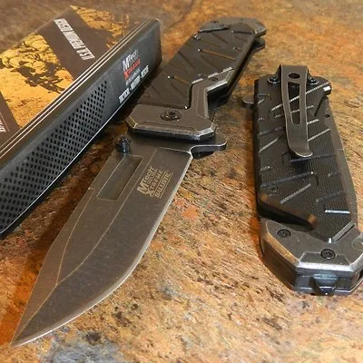 MTech Xtreme BLACK G10 Spring Assisted Open Tactical Folding Rescue Pocket Knife • $15.25