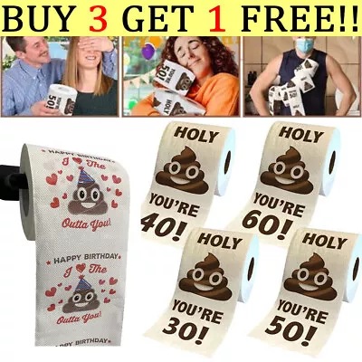 Funny Rolls Toilet Paper Women Men Birthday Trick Decoration Birthday Gifts 1x • £4.12