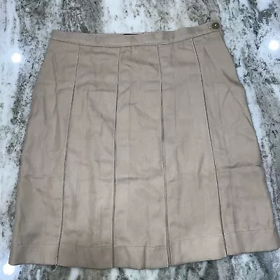 Lands' End Uniform Girls Solid Box Pleat Skirt Below Knee Khaki NEW 4270550 SZ 3 • $8