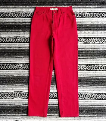 Vtg USA Made Boss Sz 12 High Rise Waist Tapered Leg Denim Mom Jeans Red Wash • $19.80