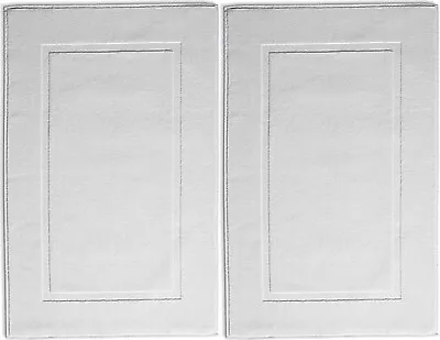 Pacific Linens Cotton Bath Shower Mat Absorbent Bathroom Floor Towel Set 2 Pak • $19.99