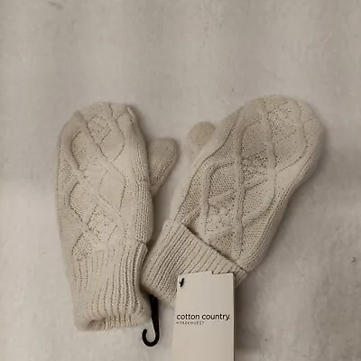 $14 • Buy Cotton Country By Parkhurst Women's Cable Knit Mittens Made In Canada Eco Yarns