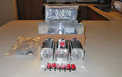  Gecko G540 Rev 8 & Mach3 Full License & 48v 12.5a & 3 Nema 300oz Motors • $680