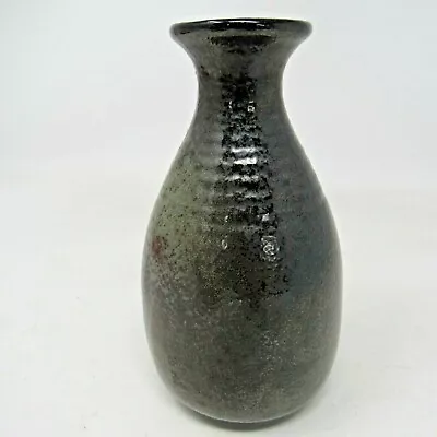 Vintage Small Pottery Vase Black Glaze Red Clay Art Studio Unsigned 5.5   • $22.50