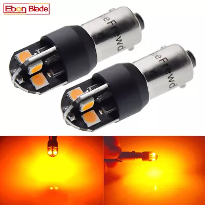 2Pcs BA9S T11 T4W 1895 LED Car Light Lamp Amber Yellow Orange Globe Bulbs 6V AC • $4.67