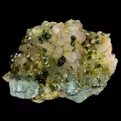 2.2  Rough Green Epidote Crystals On Quartz Cluster Specimen Imilchil Morocco • $19.99