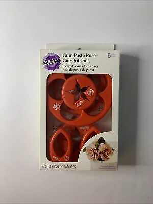 Gum Paste Rose Cut-Outs Set 6 Cutters From Wilton 7556.  Fondant Set For Cakes. • $14.99