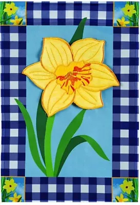 12.5 X 18 Buffalo Check Daffodils Garden Applique Flag • $14