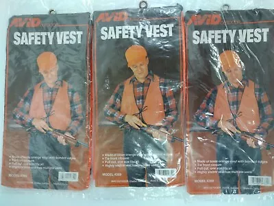 $6 • Buy 3-Hunting Vest Blaze Orange Outdoor Hunter Safety Gear ONE SIZE FITS ALL - SALE