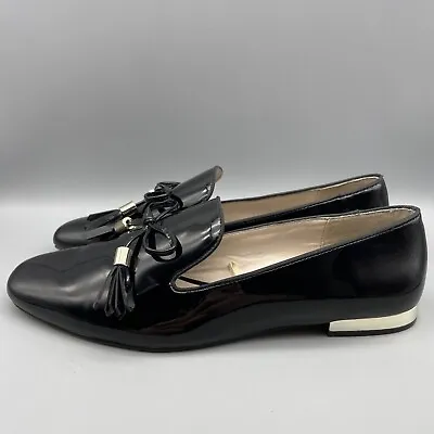 Zara Basic Loafers Women’s Size 7.5 US/ 38 EU Shiny Black Flats Slip On • $14.95