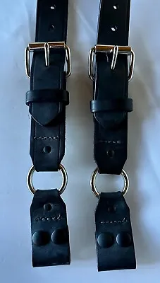 $69.99 • Buy Boston Leather 9177-1 Black Plain Fold & Snap Fireman's 1.5  Suspenders