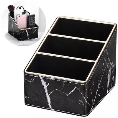 Desk Storage Box PU Leather Table Storage Organizer With 3 Compartments ChVru • $23.99