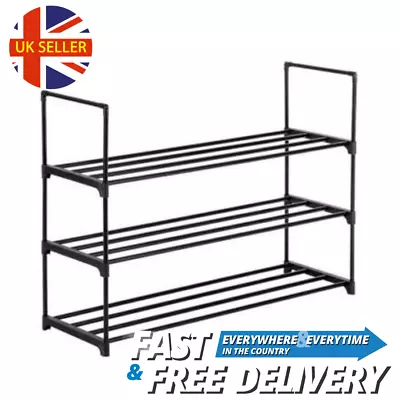 3 Tiers Metal Shoe/Boot Rack Storage Organizer For Bedroom Entryway Hallway UK • £9.99